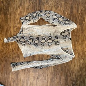 Long Sleeve Mesh Snake Skin Bodysuit